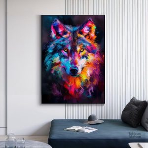 Tableau Loup Street Art contemporain