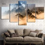 Tableau loup dans les brumes, art décoratif inspirant