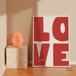 Œuvre moderne LOVE pour décoration intérieure