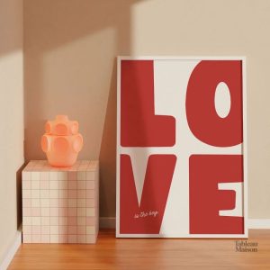 Œuvre moderne LOVE pour décoration intérieure