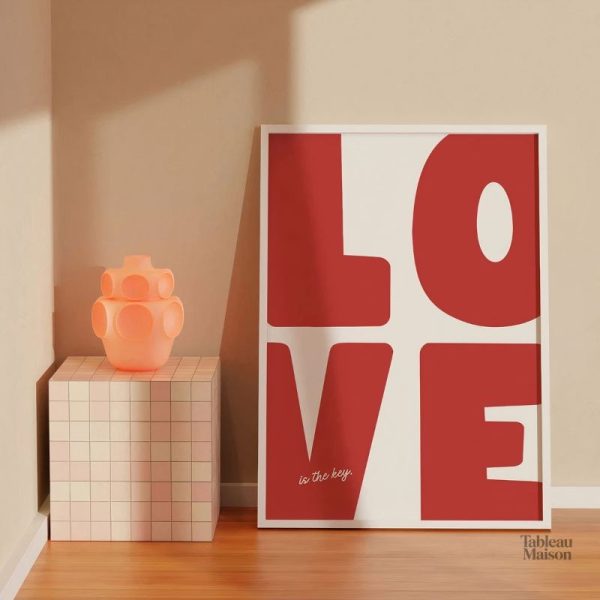 Œuvre moderne LOVE pour décoration intérieure