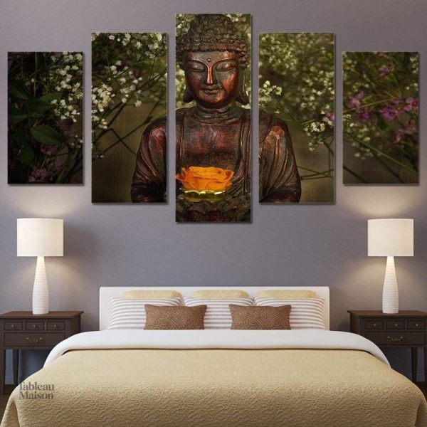 Art mural représentant Bouddha en lumière