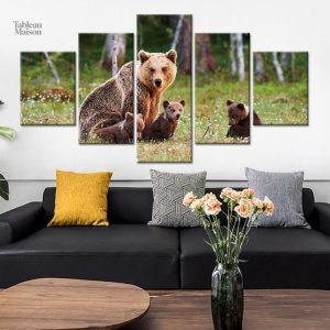 Illustration douce de Maman ourse en tableau