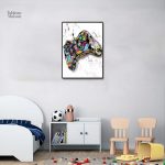 Art mural inspiré des manettes de jeux vidéo