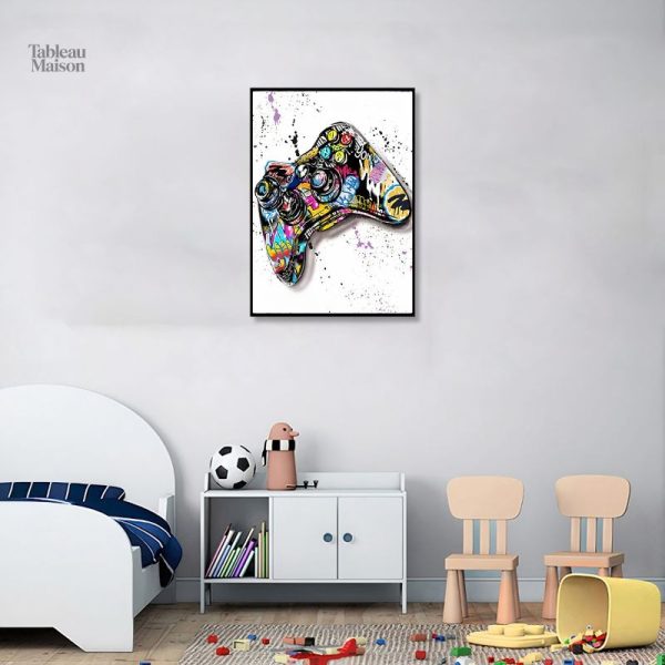 Art mural inspiré des manettes de jeux vidéo