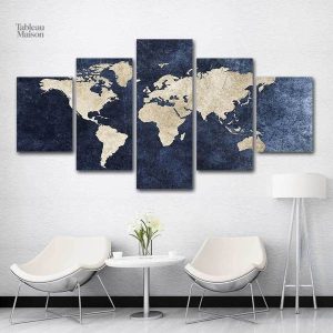 Tableau Mappemonde décoratif pour une ambiance voyage