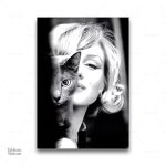 Tableau artistique noir et blanc inspiré de Marilyn Monroe