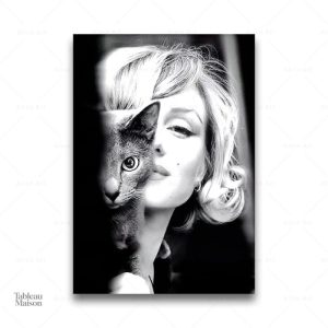 Tableau artistique noir et blanc inspiré de Marilyn Monroe