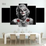 Tableau Marilyn tatouée en style artistique vibrant
