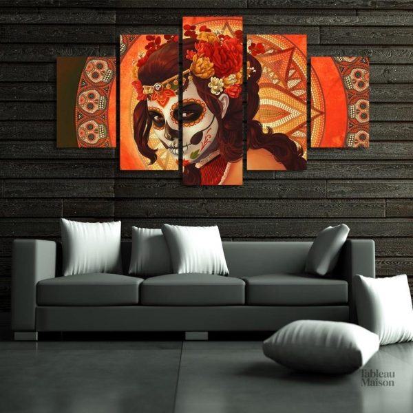 Tableau décoratif avec un design de masque vibrant