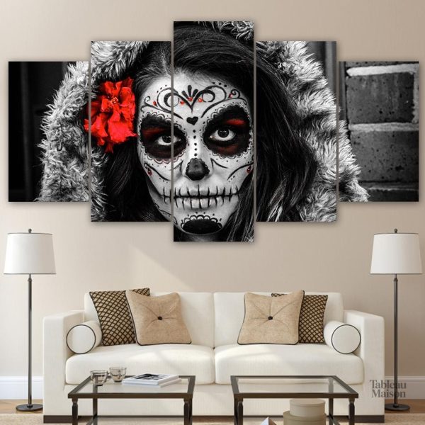 Tableau Masque à la rose, œuvre artistique décorative