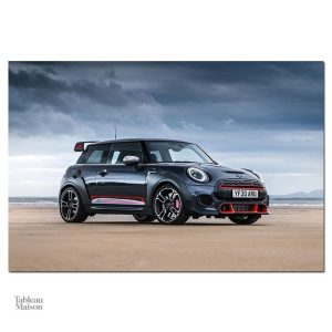 Illustration stylisée de la Mini Cooper sur toile