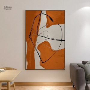 Œuvre d'art moderne avec un design épuré et abstrait