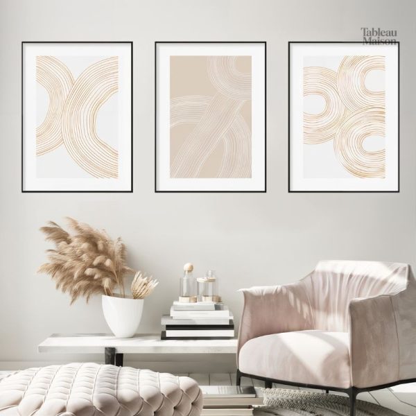 Art mural beige au style minimaliste