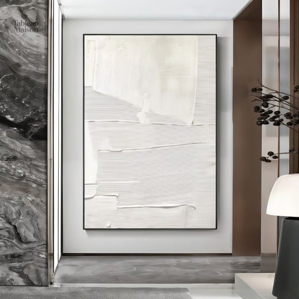 Tableau minimaliste blanc avec design épuré et élégant