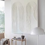 Tableau blanc avec motif ondulé en relief