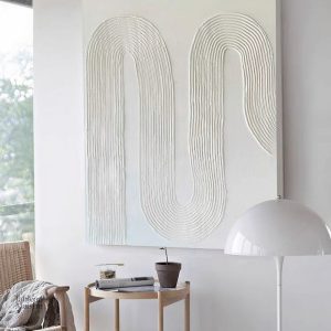 Tableau blanc avec motif ondulé en relief