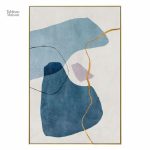 Oeuvre d'art moderne aux tonalités bleues