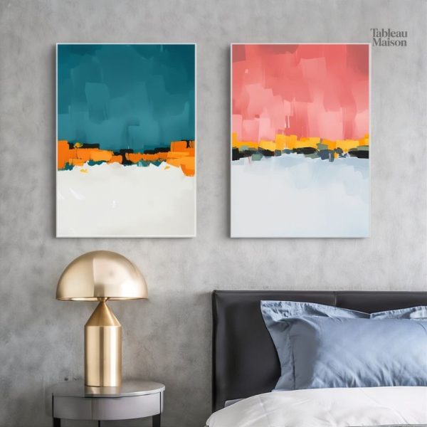 Art mural minimaliste en couleurs vives