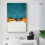 Œuvre minimaliste avec palette de couleurs