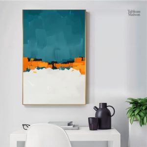 Œuvre minimaliste avec palette de couleurs