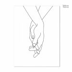 Tableau design contemporain avec silhouettes de couple