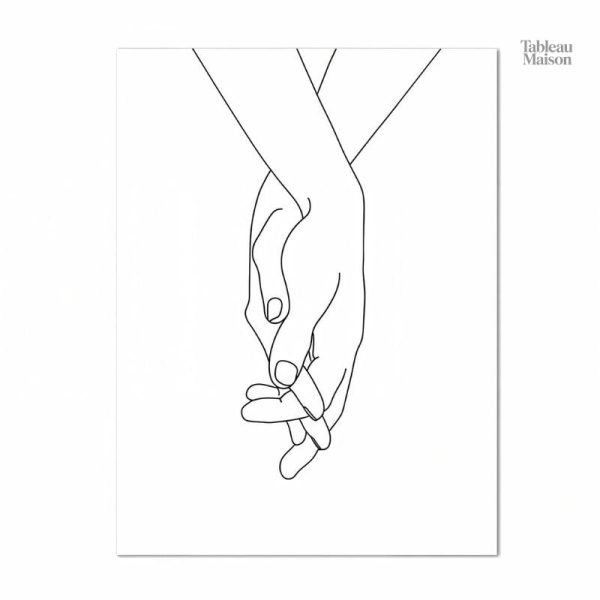 Tableau design contemporain avec silhouettes de couple