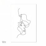 Œuvre d'art minimaliste pour couple amoureux et moderne