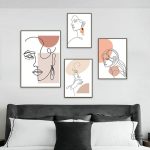 Tableau minimaliste femme en décoration moderne