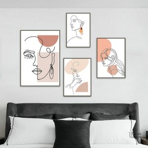Tableau minimaliste femme en décoration moderne