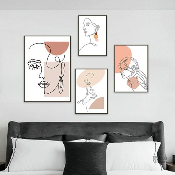 Tableau minimaliste femme en décoration moderne