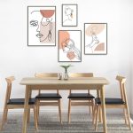 Illustration féminine minimaliste pour un intérieur contemporain