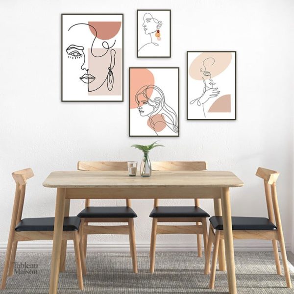 Illustration féminine minimaliste pour un intérieur contemporain