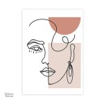 Décorative œuvre d'art femme en style minimaliste