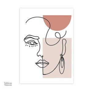 Décorative œuvre d'art femme en style minimaliste