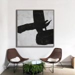 Tableau minimaliste noir élégant sur fond clair