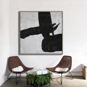 Tableau minimaliste noir élégant sur fond clair