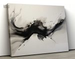 Art mural minimaliste en monochrome noir et blanc