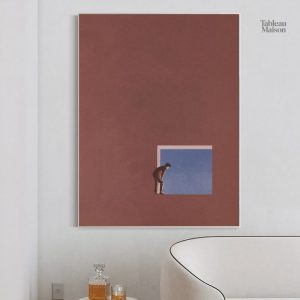 Tableau minimaliste surréaliste - Fenêtre sur l'Inconnu