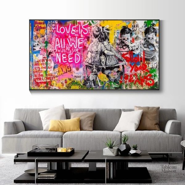 Tableau moderne street art coloré et contemporain