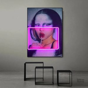 Tableau Mona Lisa avec effet néon