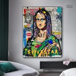 Tableau street art représentant la Mona Lisa