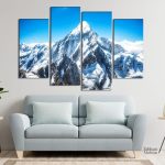 Tableau de montagne enneigée en décoration murale