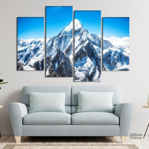 Tableau de montagne enneigée en décoration murale