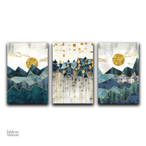 Art mural montagneux avec design épuré et moderne