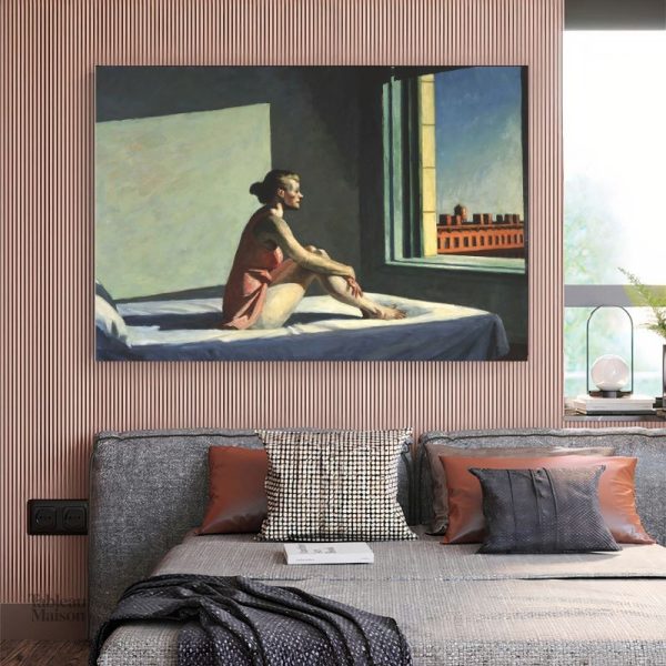 Tableau représentant la lumière du matin, style Hopper
