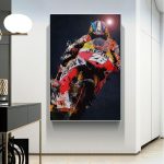 Art mural représentant une moto sportive dynamique