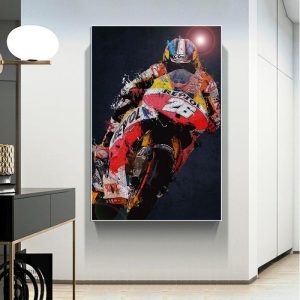 Art mural représentant une moto sportive dynamique