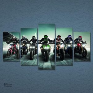Art mural moto, tableau inspirant avec des motifs de motos