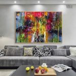 Tableau artistique aux couleurs vibrantes